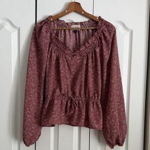 Universal Thread Maroon Floral Blouse